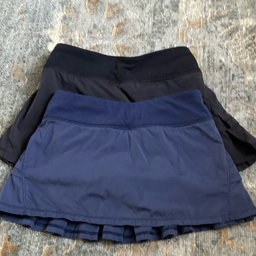 Elegant Black and Navy Mini Skirt Set
